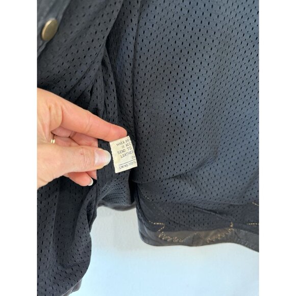 Harley Davidson Women's Willie G. Jacket Large Vintage Leather Jacket Black Red - Picture 11 of 12